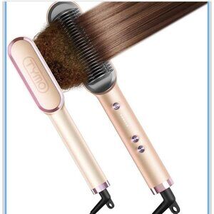 TYMO Hair Straightener Brush, Flat Iron & Comb 2 in 1 for Straightening